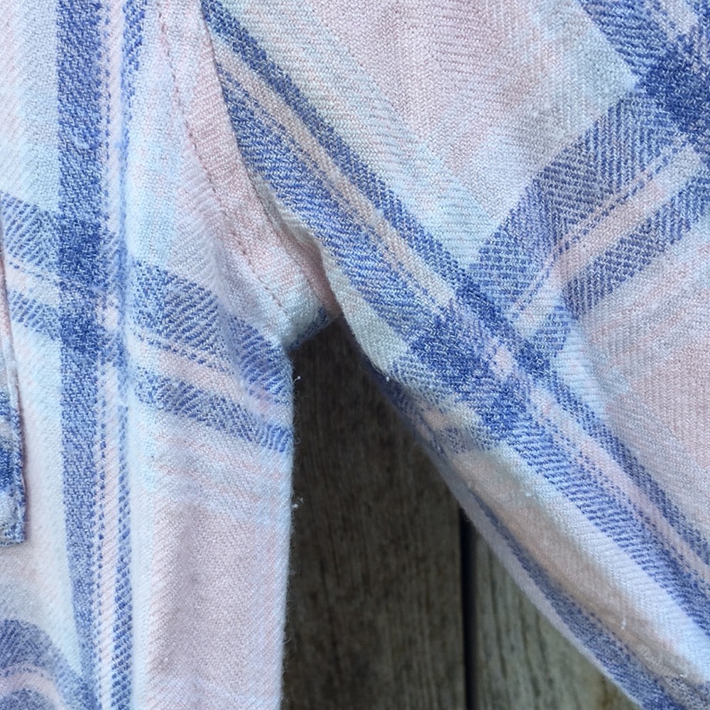 Rails Hunter Plaid Flannel Shirt Rayon Pink Blue S - Picture 15 of 16